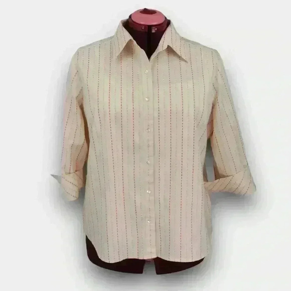 JESSICA Plus ladies button down  3/4‎ sleeve shirt pink size 18W - Picture 1 of 9